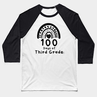 100 Days of Third Grade Rainbow Baseball T-Shirt